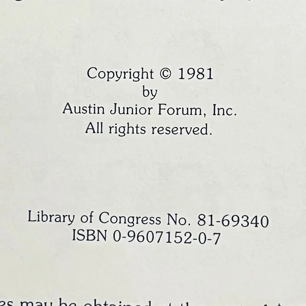Lone Star Legacy A Texas Cookbook 1995 9th Printing Austin Junior Forum Hardback